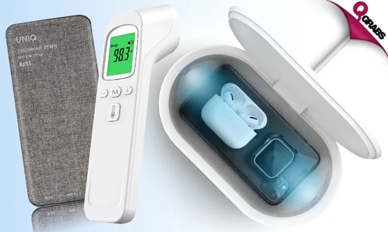 Disinfection Box with Wireless Charger & Infrared Thermometer + FREE Power Bank!